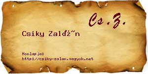 Csiky Zalán névjegykártya