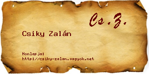 Csiky Zalán névjegykártya
