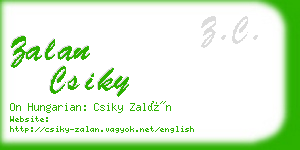 zalan csiky business card